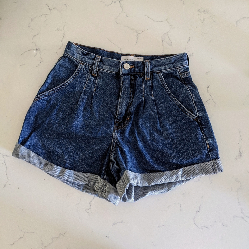 Topshop High Waisted Denim Shorts
